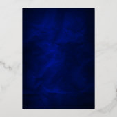 Invitation En Aluminium Elégant Mariage bleu profond à la feuille (Verso)