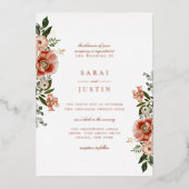 Invitation En Aluminium Élégant Mariage botanique d'automne (Recto)