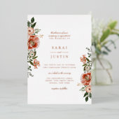 Invitation En Aluminium Élégant Mariage botanique d'automne (Debout devant)