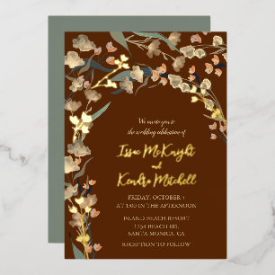 Invitation En Aluminium Élégant Mariage botanique de la sage de vin de Bou