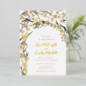 Invitation En Aluminium Élégant Mariage botanique neutre Beige Boho (Debout devant)