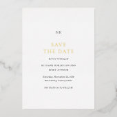 Invitation En Aluminium Élégant mariage classique Enregistrer la date (Recto)