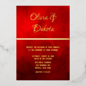 Invitation En Aluminium Élégant Mariage d'aquarelle rouge foncé (Recto)