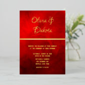 Invitation En Aluminium Élégant Mariage d'aquarelle rouge foncé (Debout devant)