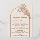 Invitation En Aluminium Élégant Mariage d'arc d'orchidée Gold Foil (Recto)