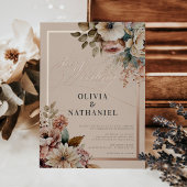 Invitation En Aluminium Elégant Mariage de automne floral aquarelle