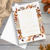 Invitation En Aluminium Élégant Mariage de automne Or