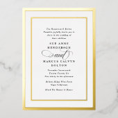 Invitation En Aluminium Élégant Mariage de cadre d'or de calligraphie form (Recto)