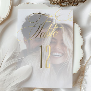 Invitation En Aluminium Élégant Mariage de calligraphie à huile Numéro de