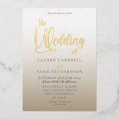 Invitation En Aluminium Élégant Mariage de calligraphie or (Recto)