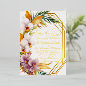 Invitation En Aluminium Élégant mariage de destination tropicale Enregistr (Debout devant)