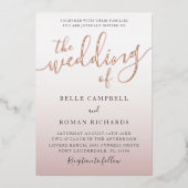 Invitation En Aluminium Élégant Mariage De La Calligraphie Or Rose (Recto)