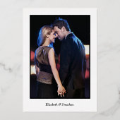 Invitation En Aluminium Élégant Mariage de la feuille de monogramme photo (Verso)