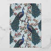 Invitation En Aluminium Élégant Mariage de paon floral (Verso)