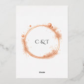 Invitation En Aluminium Élégant Mariage de pointes d'éclaboussure de scrip (Verso)