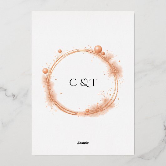 Invitation En Aluminium Élégant Mariage de pointes d'éclaboussure de scrip (Verso)