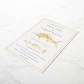 Invitation En Aluminium Élégant Mariage de poisson de marline vert de la g (Rotation)