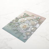 Invitation En Aluminium Élégant Mariage de Roses Blanches (Rotation)