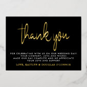 Invitation En Aluminium Élégant Mariage de script Merci réel (Recto)