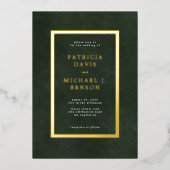 Invitation En Aluminium Élégant mariage de typographie de feuille d'or ver (Recto)