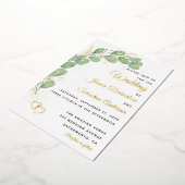 Invitation En Aluminium Elégant Mariage de verdure Eucalyptus (Rotation)