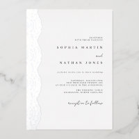 Élégant Mariage Dentelle Argent Véritable Feuille 