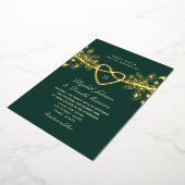 Invitation En Aluminium Élégant Mariage Emerald Green Gold (Rotation)