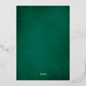 Invitation En Aluminium Élégant Mariage Émeraude Vert Et Or (Verso)