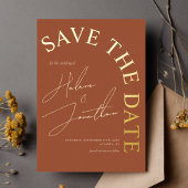 Invitation En Aluminium Élégant Mariage En Terracotta Élégant Enregistrer