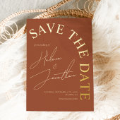 Invitation En Aluminium Élégant Mariage En Terracotta Élégant Enregistrer