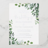 Invitation En Aluminium Elégant Mariage Eucalyptus Argent (Recto)
