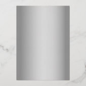 Invitation En Aluminium Élégant Mariage floral argenté (Verso)