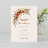 Invitation En Aluminium Élégant Mariage floral de tomate de terre moderne (Debout devant)