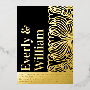 Invitation En Aluminium Élégant Mariage floral moderne simple