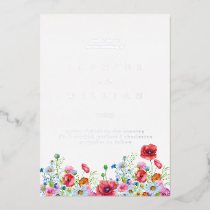 Invitation En Aluminium Elégant Mariage floral neutre