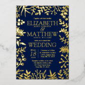 Invitation En Aluminium Élégant Mariage Floral Real (Recto)