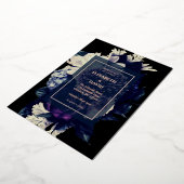 Invitation En Aluminium Élégant Mariage floral romantique foncé (Rotation)