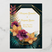 Invitation En Aluminium Elégant Mariage Formal Destination Tropical (Verso)