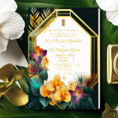 Invitation En Aluminium Elégant Mariage Formal Destination Tropical