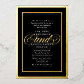 Invitation En Aluminium Élégant Mariage Formal Premium Gold Frame (Recto)