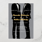 Invitation En Aluminium Elégant Mariage gay moderne (Recto)
