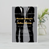 Invitation En Aluminium Elégant Mariage gay moderne (Debout devant)