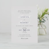 Invitation En Aluminium Elégant Mariage gris argent (Debout devant)