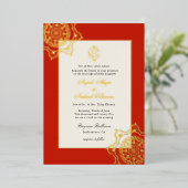 Invitation En Aluminium Élégant mariage indien Mandala et Ganesh (Debout devant)