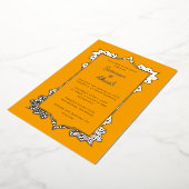 Invitation En Aluminium Élégant mariage indien orange et argent (Rotation)