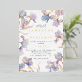 Invitation En Aluminium Élégant Mariage Iris (Debout devant)