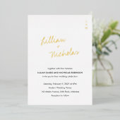 Invitation En Aluminium Élégant Mariage moderne (Debout devant)