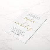Invitation En Aluminium Élégant mariage moderne calligraphie script or (Rotation)