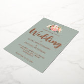 Invitation En Aluminium Élégant Mariage moderne rose Peony (Rotation)