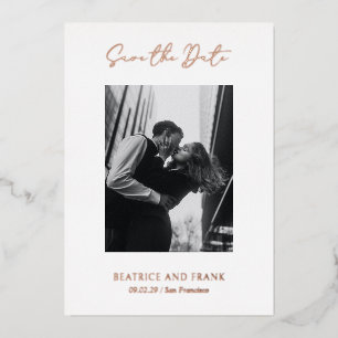 Invitation En Aluminium Élégant Mariage moderne simple Enregistrer la date